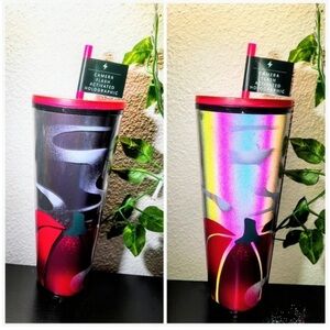 Starbucks Pink Pumpkin Camera Flash Activaded Holographic tumbler Rare